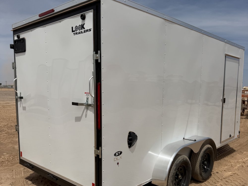 7 x 16 DX 7K Flat Top V Nose Enclosed - (2) 3500 lb Axles 148082 - Stryker Dealership Group