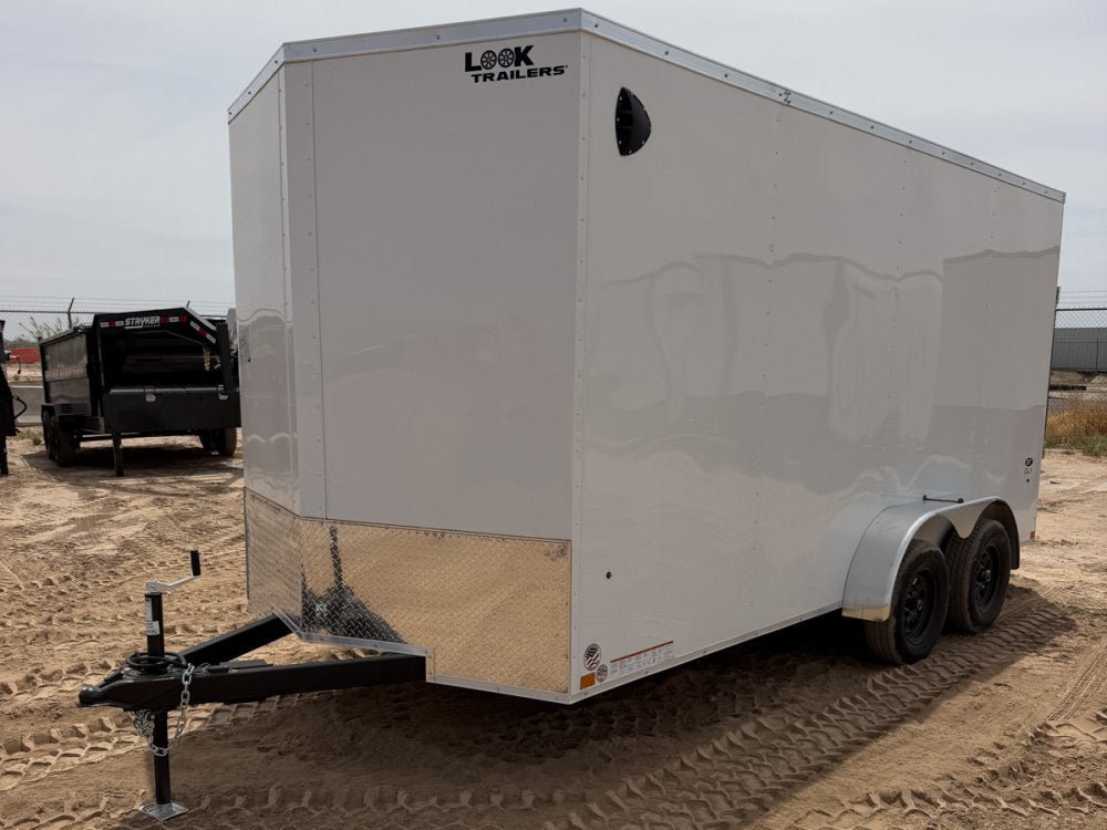 7 x 16 DX 7K Flat Top V Nose Enclosed - (2) 3500 lb Axles 148082 - Stryker Dealership Group