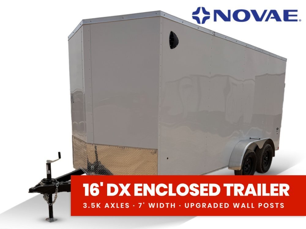 7 x 16 DX 7K Flat Top V Nose Enclosed - (2) 3500 lb Axles 148082 - Stryker Dealership Group