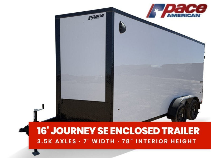 7 x 16 Journey SE Flat Top Sloped V Nose (2) 3500 lbs Axles 146229 - Stryker Dealership Group