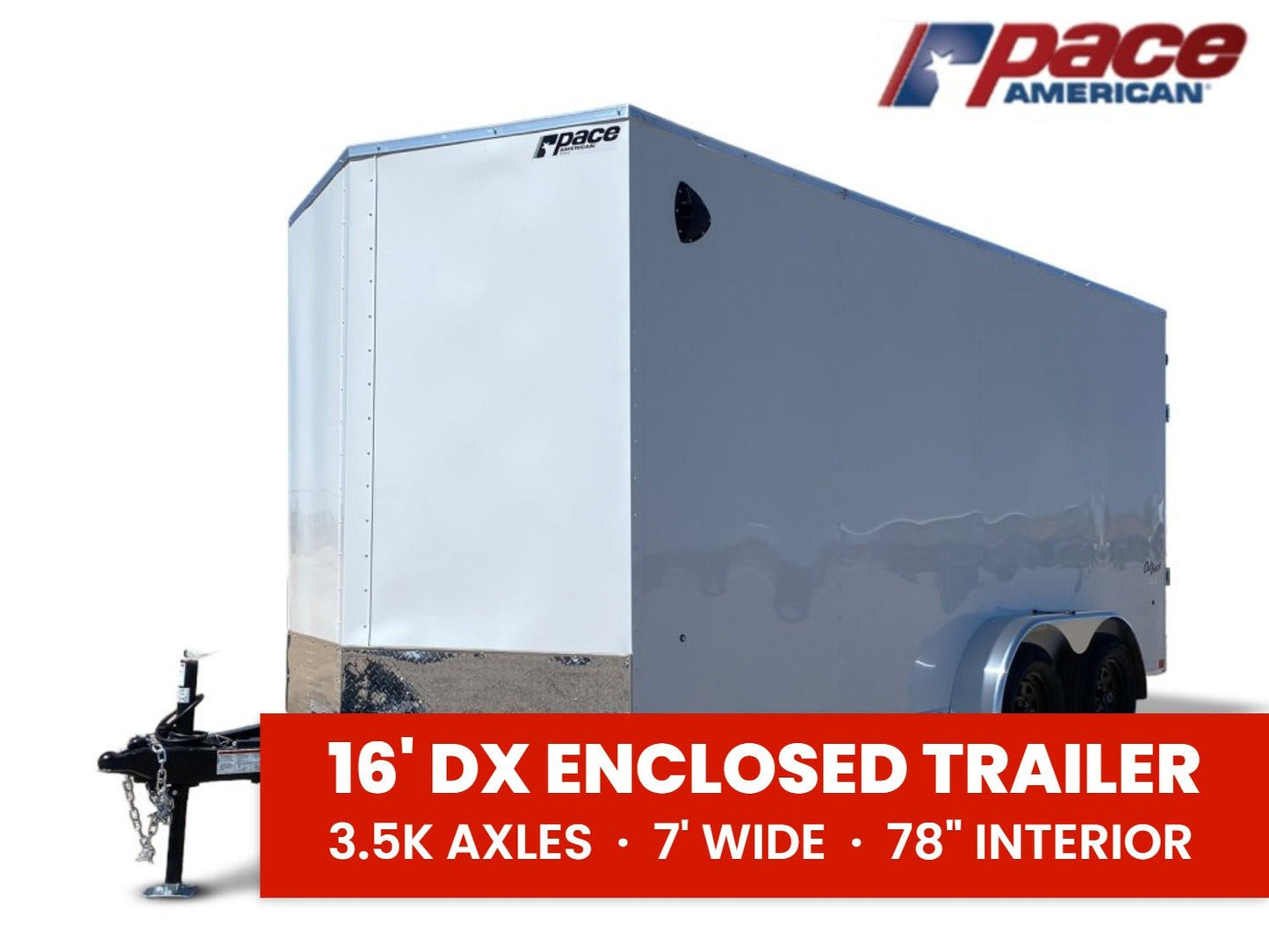 7 x 16 Outback DLX Flat Top V Nose (2) - 3500 lbs Axles 154079 - Stryker Dealership Group