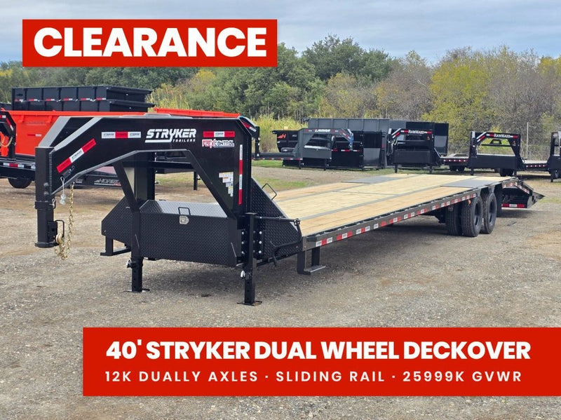 40' Stryker Gooseneck Dual Wheel Deckover Trailer Mega Ramps - (2) 12K Axles 003506