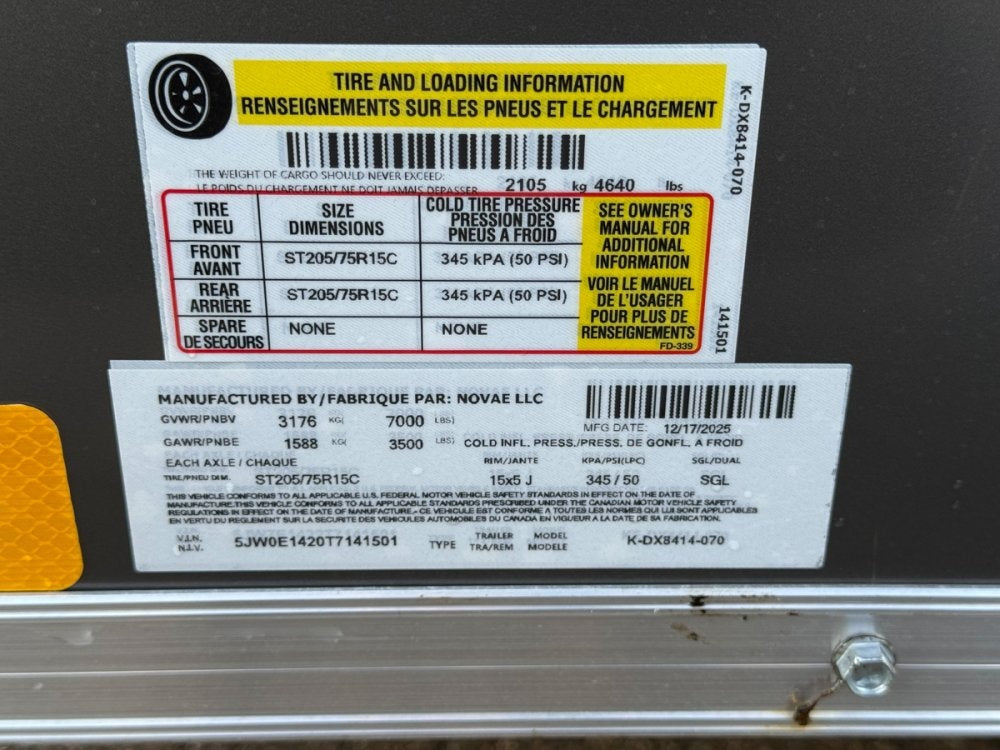 7 x 14 Look Trailers ST DLX Flat Top V Nose Enclosed Trailer - (2) 3.5k lb Axles - Enclosed - Stryker Dealership Group