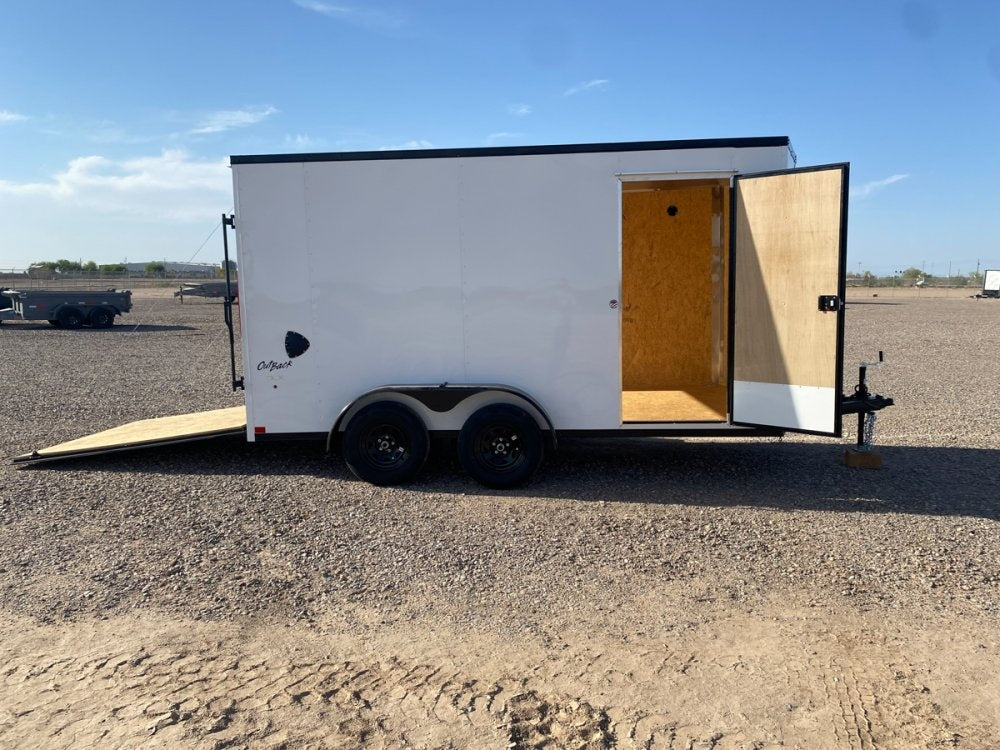 7 x 14 Outback DLX Flat Top V Nose (2) - 3500 lbs Axles - Enclosed - Stryker Dealership Group