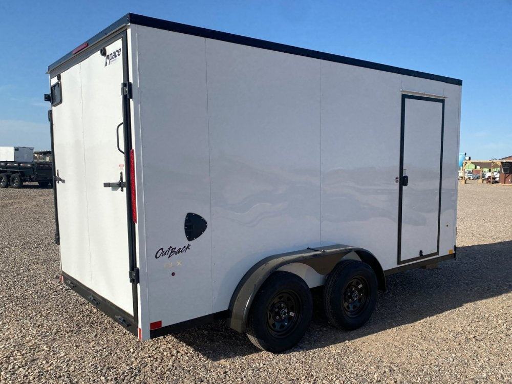 7 x 14 Outback DLX Flat Top V Nose (2) - 3500 lbs Axles - Enclosed - Stryker Dealership Group