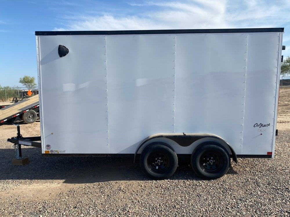 7 x 14 Outback DLX Flat Top V Nose (2) - 3500 lbs Axles - Enclosed - Stryker Dealership Group