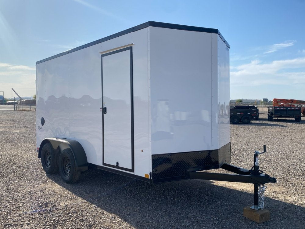 7 x 14 Outback DLX Flat Top V Nose (2) - 3500 lbs Axles - Enclosed - Stryker Dealership Group