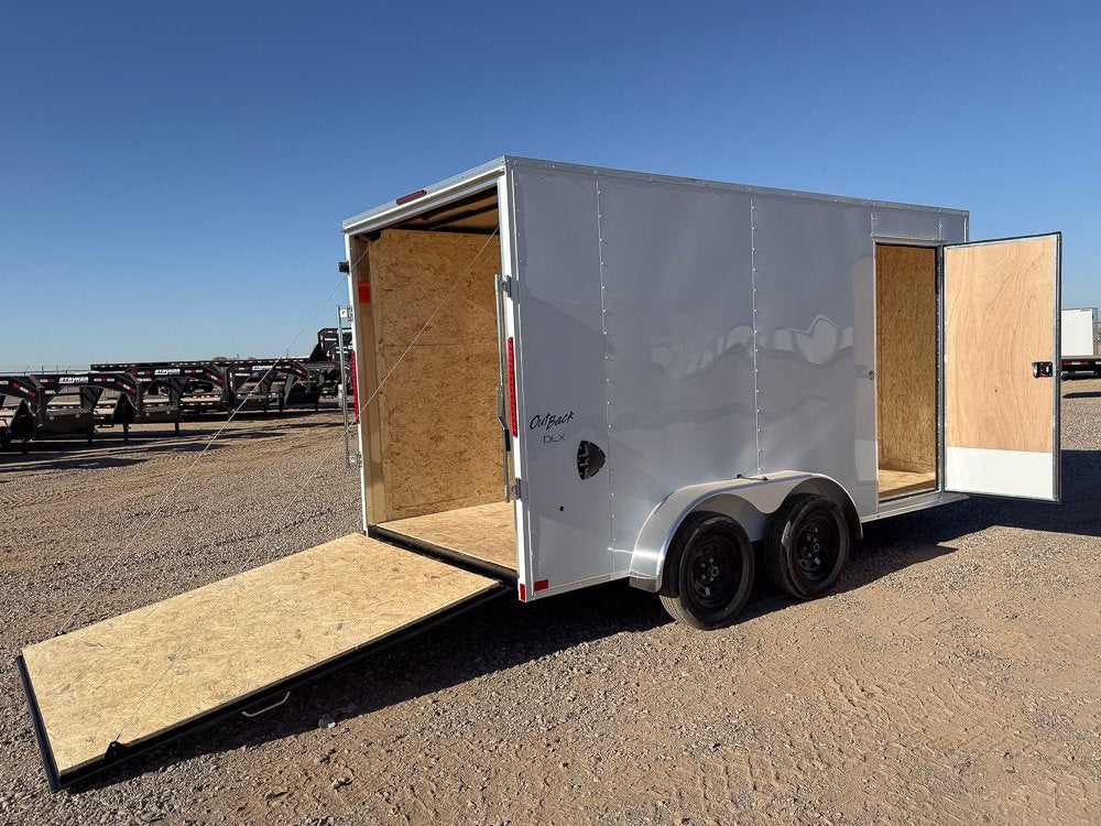 7 x 14 Outback DLX Flat Top V Nose (2) - 3500 lbs Axles - Enclosed - Stryker Dealership Group