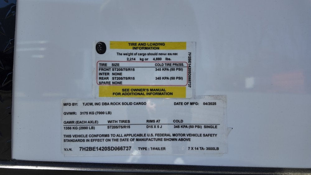 7 x 14 TA Enclosed Trailer - Black Out Package - .080 Polycore - 7' Interior - Enclosed - Stryker Dealership Group