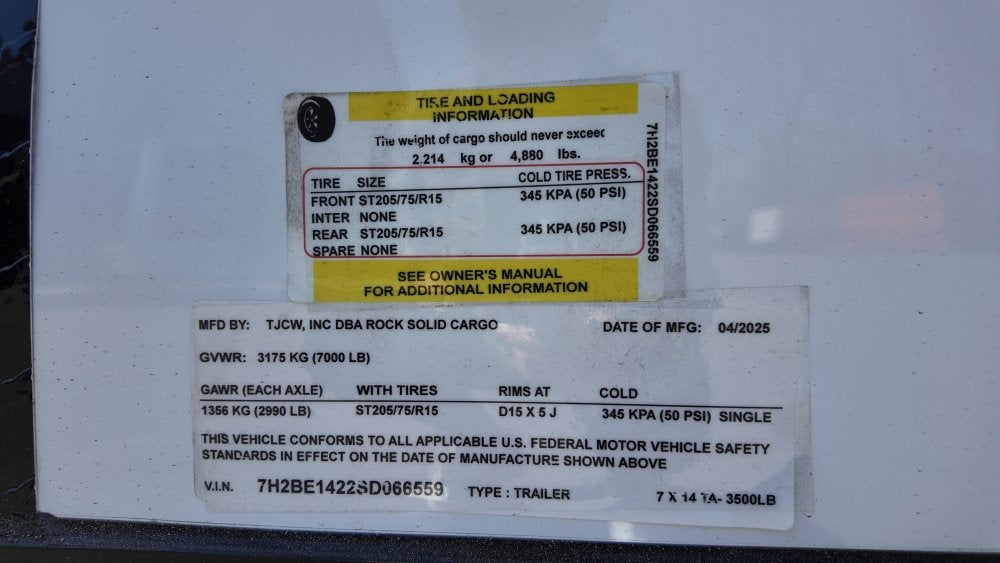 7 x 14 TA Enclosed Trailer - Black Out Package - .080 Polycore - 7' Interior - Enclosed - Stryker Dealership Group