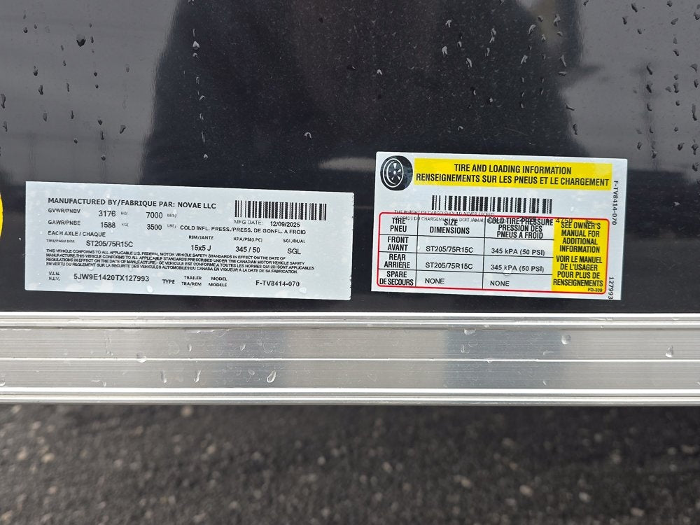 7' x 14' Traverse DLX Flat Top V Nose (2) - 3500 lb Axle - Enclosed - Stryker Dealership Group