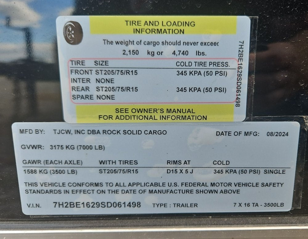 7 x 16 Enclosed (2) 3.5k Axles 84" Interior Height +.080 Siding +Therma Cool Ceiling +LED Lights - Enclosed - Stryker Dealership Group