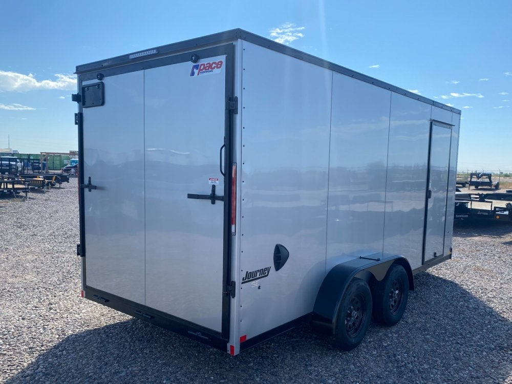 7 x 16 Journey SE Flat Top Sloped V Nose (2) 3500 lbs Axles - Enclosed - Stryker Dealership Group