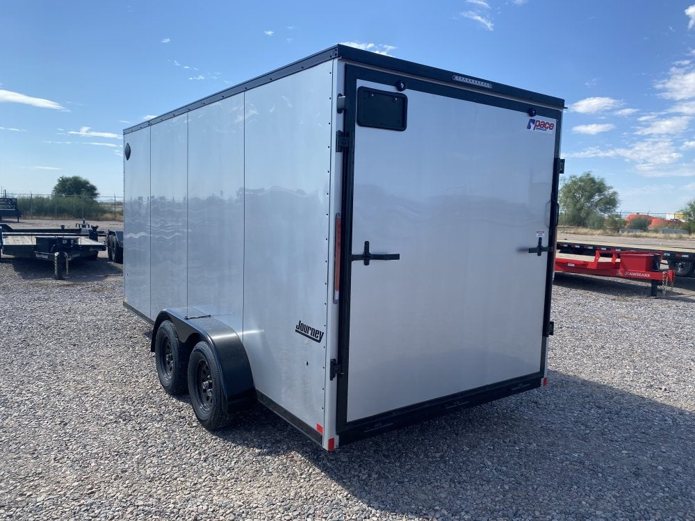 7 x 16 Journey SE Flat Top Sloped V Nose (2) 5000 lbs Axles - Enclosed - Stryker Dealership Group