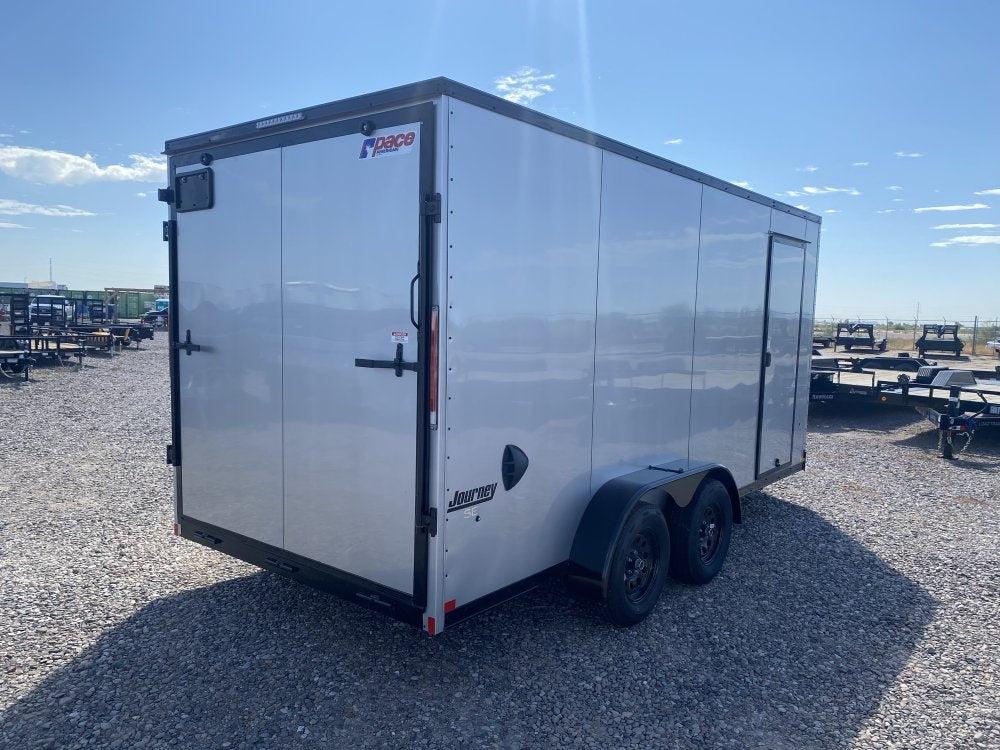7 x 16 Journey SE Flat Top Sloped V Nose (2) 5000 lbs Axles - Enclosed - Stryker Dealership Group