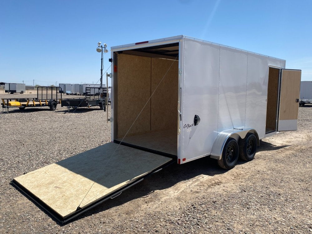 7 x 16 Outback DLX Flat Top V Nose (2) - 3500 lbs Axles - Enclosed - Stryker Dealership Group