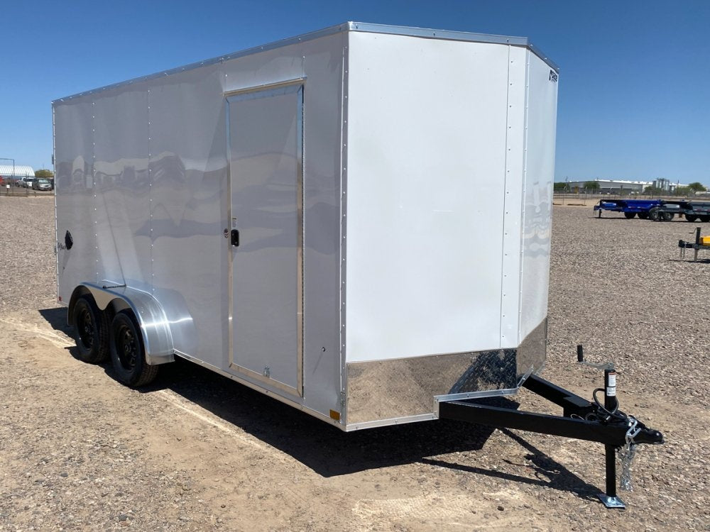 7 x 16 Outback DLX Flat Top V Nose (2) - 3500 lbs Axles - Enclosed - Stryker Dealership Group