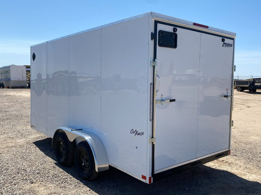 7 x 16 Outback DLX Flat Top V Nose (2) - 3500 lbs Axles - Enclosed - Stryker Dealership Group