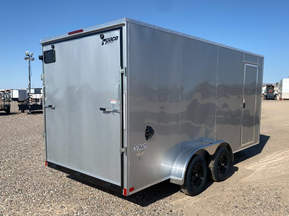 7 x 16 Outback DLX Flat Top V Nose (2) - 3500 lbs Axles - Enclosed - Stryker Dealership Group