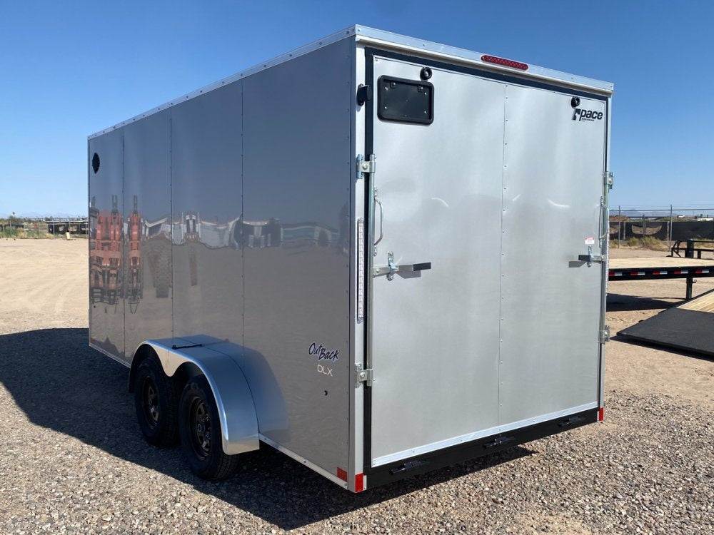 7 x 16 Outback DLX Flat Top V Nose (2) - 3500 lbs Axles - Enclosed - Stryker Dealership Group