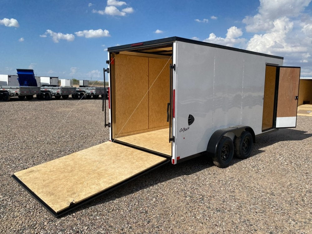 7 x 16 Outback DLX Flat Top V Nose (2) - 3500 lbs Axles - Enclosed - Stryker Dealership Group