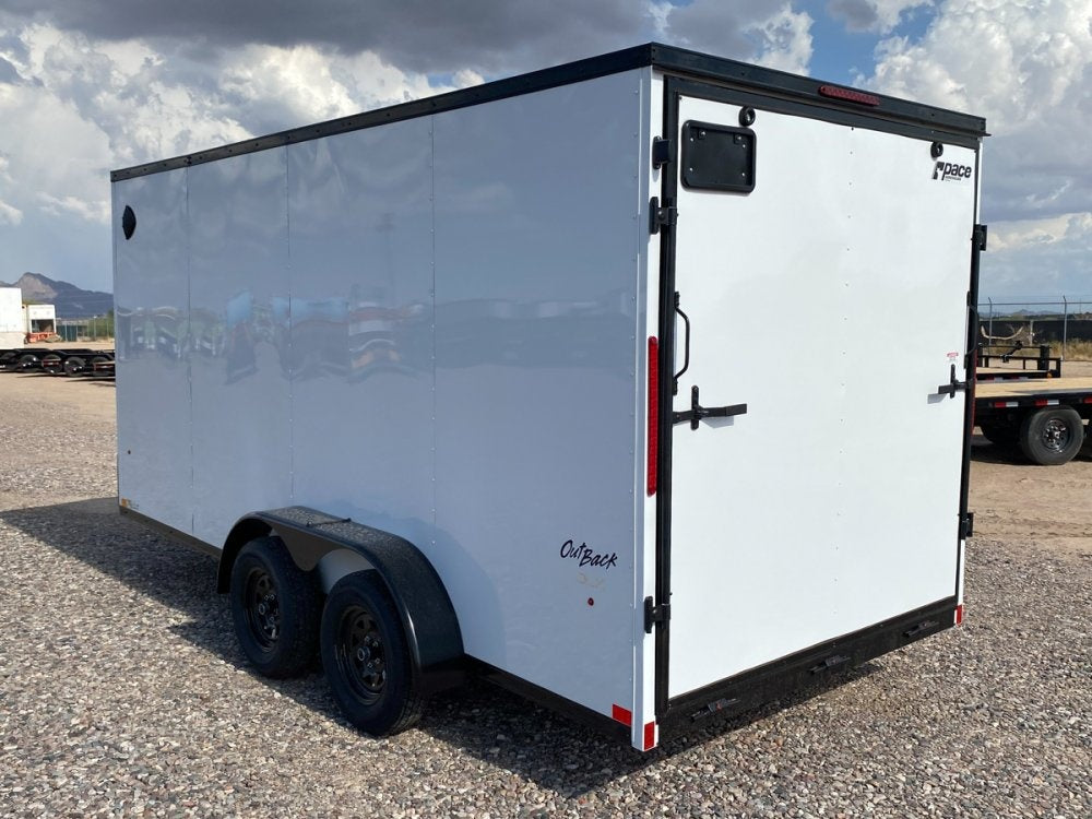 7 x 16 Outback DLX Flat Top V Nose (2) - 3500 lbs Axles - Enclosed - Stryker Dealership Group