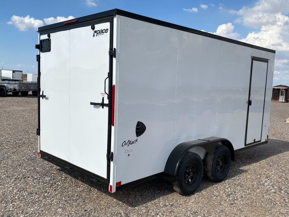 7 x 16 Outback DLX Flat Top V Nose (2) - 3500 lbs Axles - Enclosed - Stryker Dealership Group