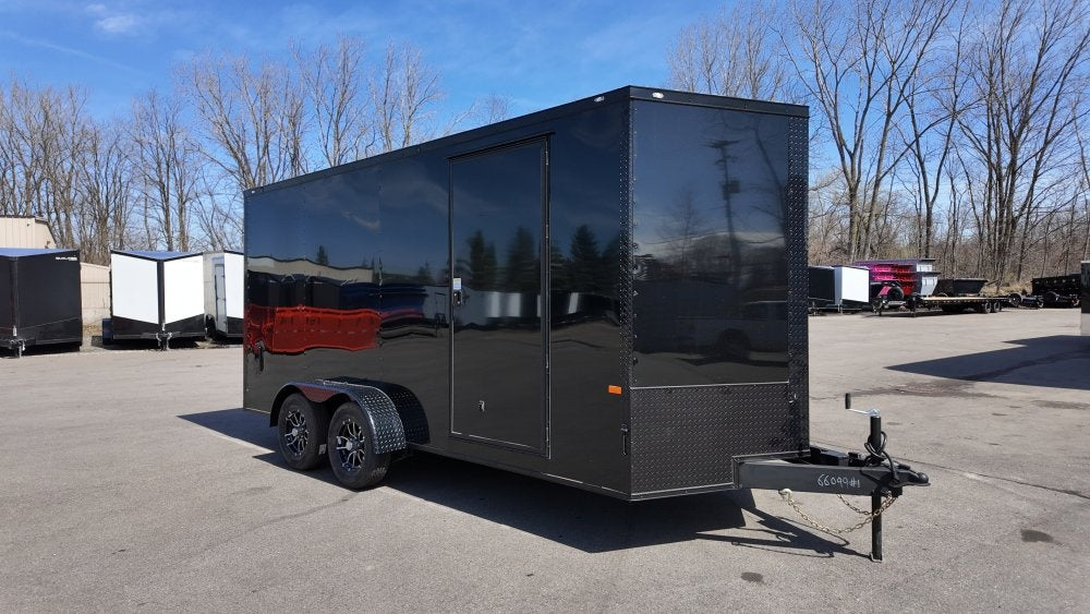 7 x 16 TA Enclosed Trailer - Black Out Package - .080 Polycore - 7' Interior - Enclosed - Stryker Dealership Group