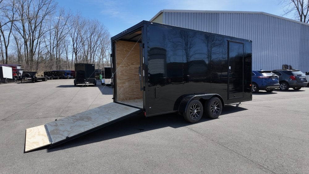 7 x 16 TA Enclosed Trailer - Black Out Package - .080 Polycore - 7' Interior - Enclosed - Stryker Dealership Group