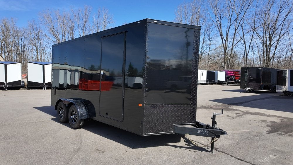 7 x 16 TA Enclosed Trailer - Black Out Package - .080 Polycore - 7' Interior - Enclosed - Stryker Dealership Group