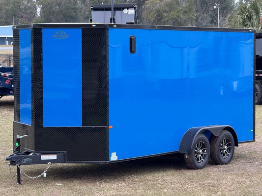 7 x 16 TA Enclosed Trailer - Black Out Package - .080 Polycore - 7' Interior - Enclosed - Stryker Dealership Group
