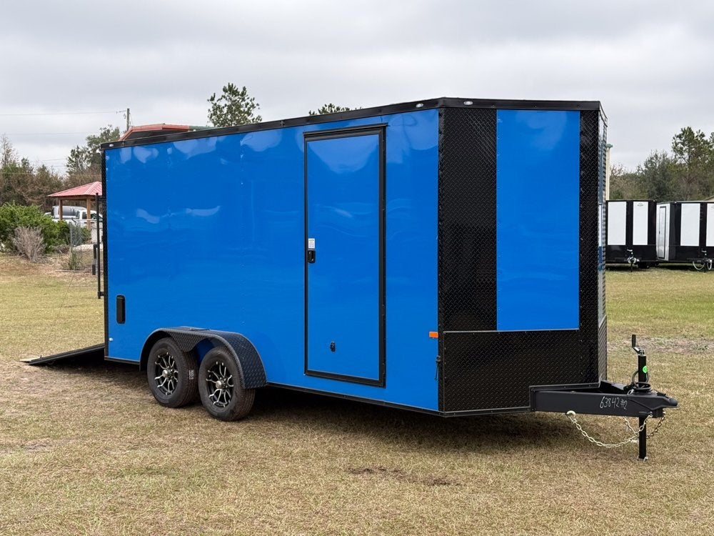 7 x 16 TA Enclosed Trailer - Black Out Package - .080 Polycore - 7' Interior - Enclosed - Stryker Dealership Group