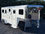 Sundowner Charter SE 2+1 Gooseneck Straight Load - White w/Stainless Nose (2) 5,200lb Axles - Side R KC1392