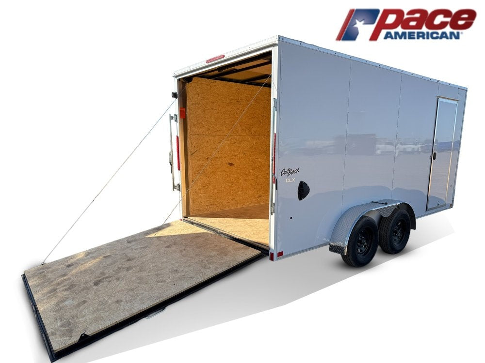 8.5 x 16 Outback DLX Flat Top V Nose Car Hauler (2) - 3500 lbs Axles - Enclosed - Stryker Dealership Group