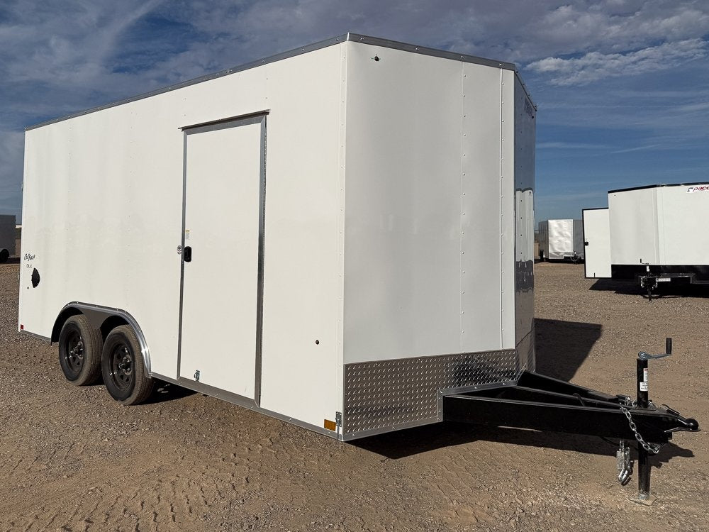 8.5 x 16 Outback DLX Flat Top V Nose Car Hauler (2) - 3500 lbs Axles - Enclosed - Stryker Dealership Group