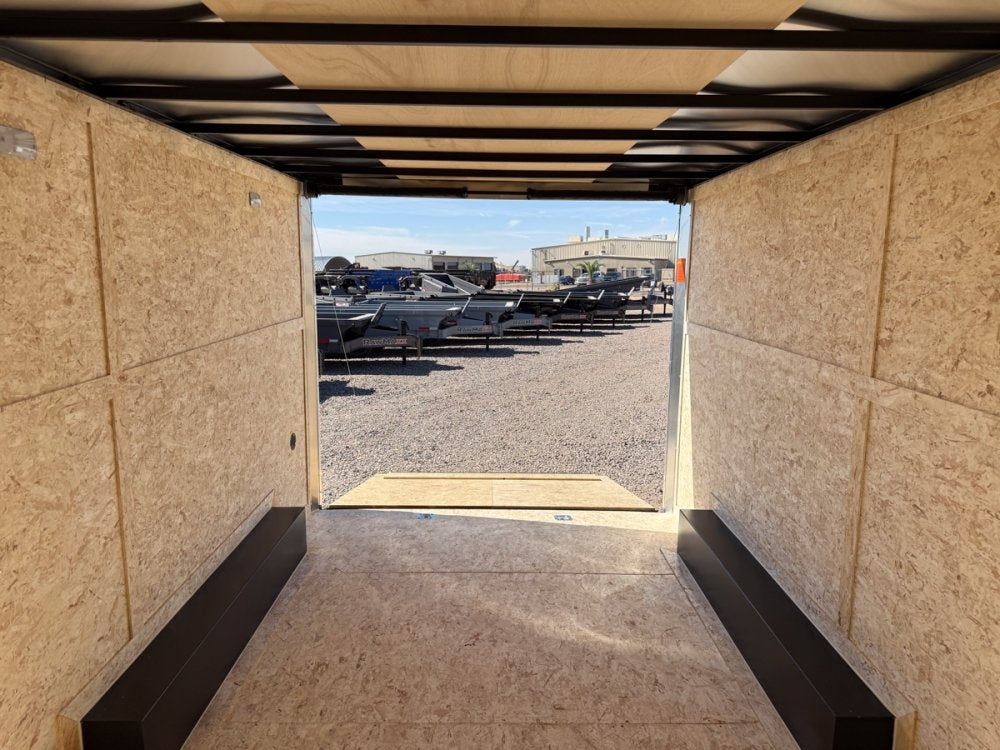 8.5 x 16 Outback DLX Flat Top V Nose Car Hauler (2) - 3500 lbs Axles - Enclosed - Stryker Dealership Group