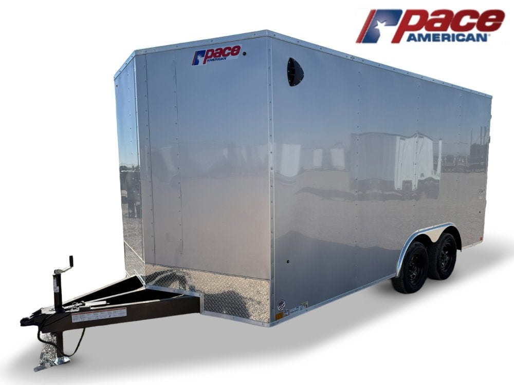 8.5 x 16 Outback DLX Flat Top V Nose Car Hauler (2) - 3500 lbs Axles - Enclosed - Stryker Dealership Group