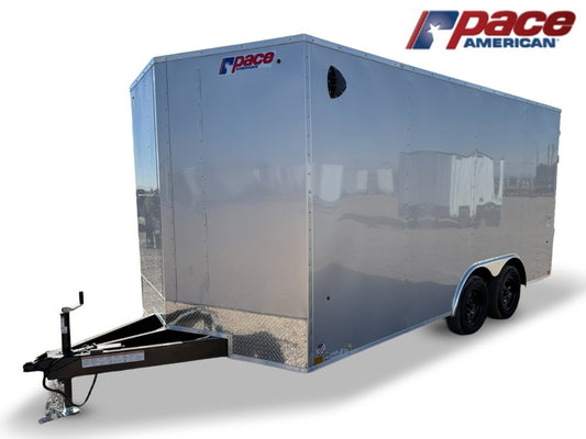 8.5 x 16 Outback DLX Flat Top V Nose Car Hauler (2) - 3500 lbs Axles - Enclosed - Stryker Dealership Group