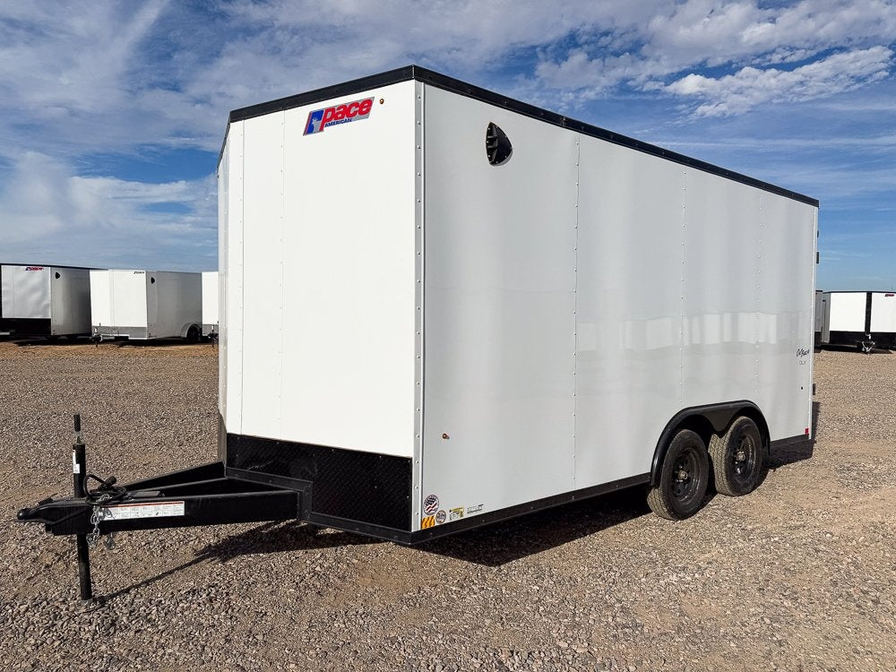 8.5 x 16 Outback DLX Flat Top V Nose Car Hauler (2) - 3500 lbs Axles - Enclosed - Stryker Dealership Group