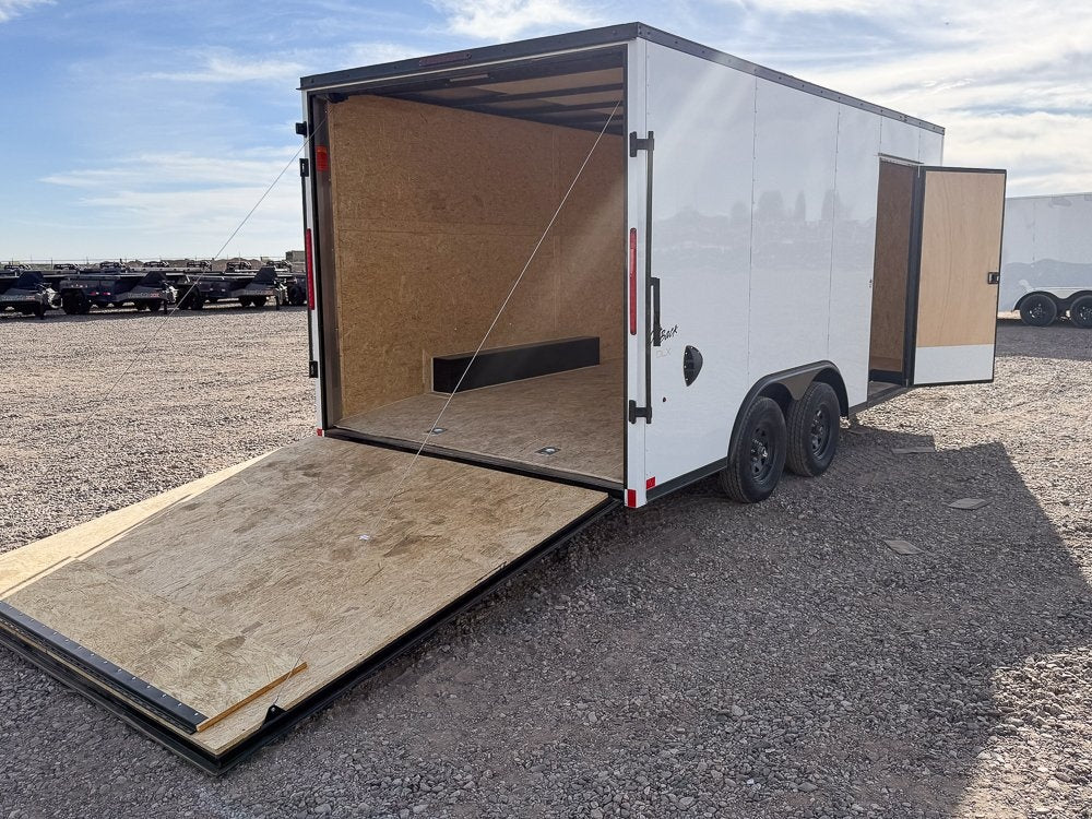 8.5 x 16 Outback DLX Flat Top V Nose Car Hauler (2) - 3500 lbs Axles - Enclosed - Stryker Dealership Group