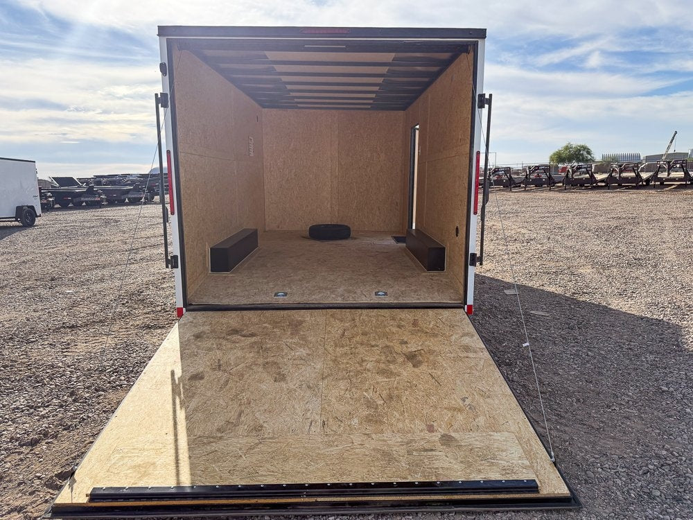 8.5 x 16 Outback DLX Flat Top V Nose Car Hauler (2) - 3500 lbs Axles - Enclosed - Stryker Dealership Group