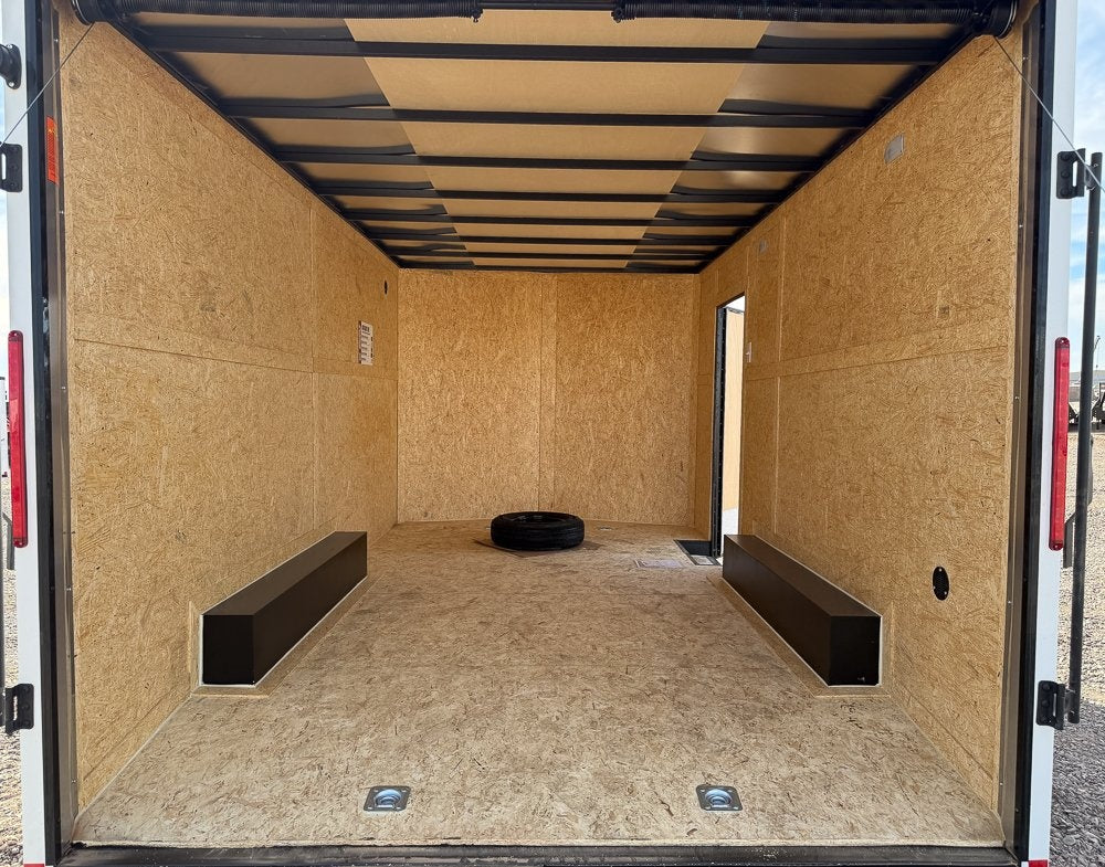 8.5 x 16 Outback DLX Flat Top V Nose Car Hauler (2) - 3500 lbs Axles - Enclosed - Stryker Dealership Group