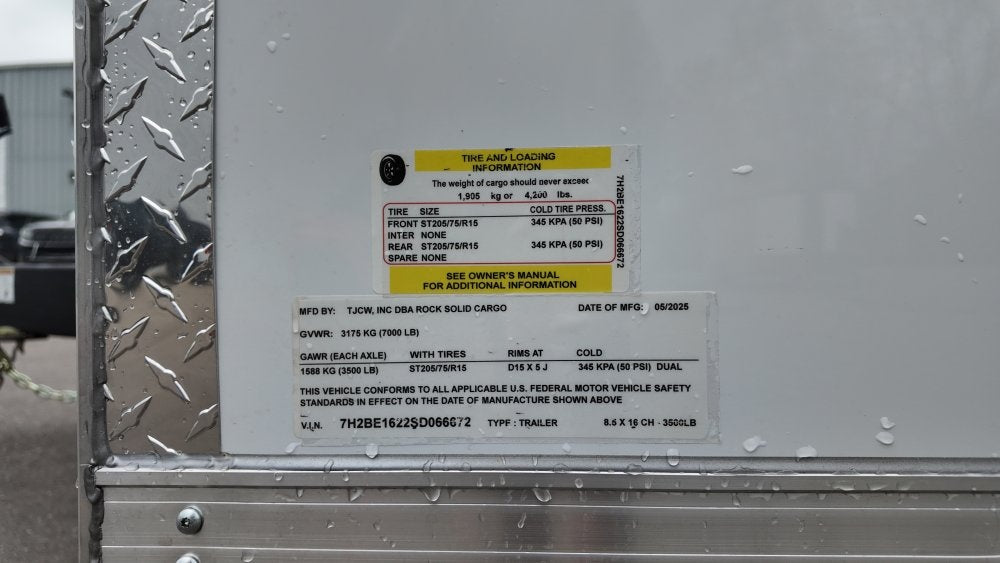 8.5 x 16 TA Enclosed Trailer - (2) .080 Polycore - Semi Screwless - Enclosed - Stryker Dealership Group