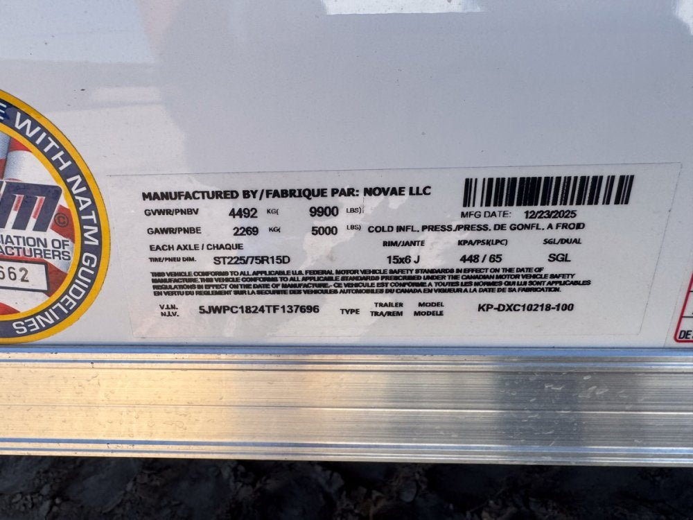 8.5 x 18 Outback DLX Flat Top V Nose Car Hauler - (2) 5200 lbs Axles - Enclosed - Stryker Dealership Group