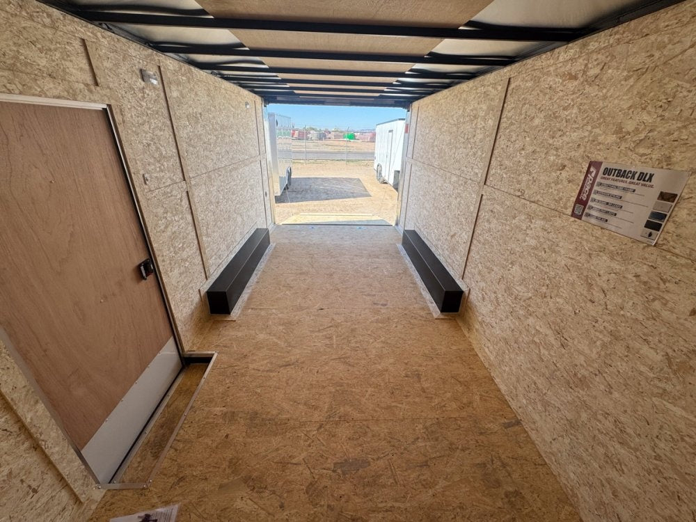 8.5 x 18 Outback DLX Flat Top V Nose Car Hauler - (2) 5200 lbs Axles - Enclosed - Stryker Dealership Group