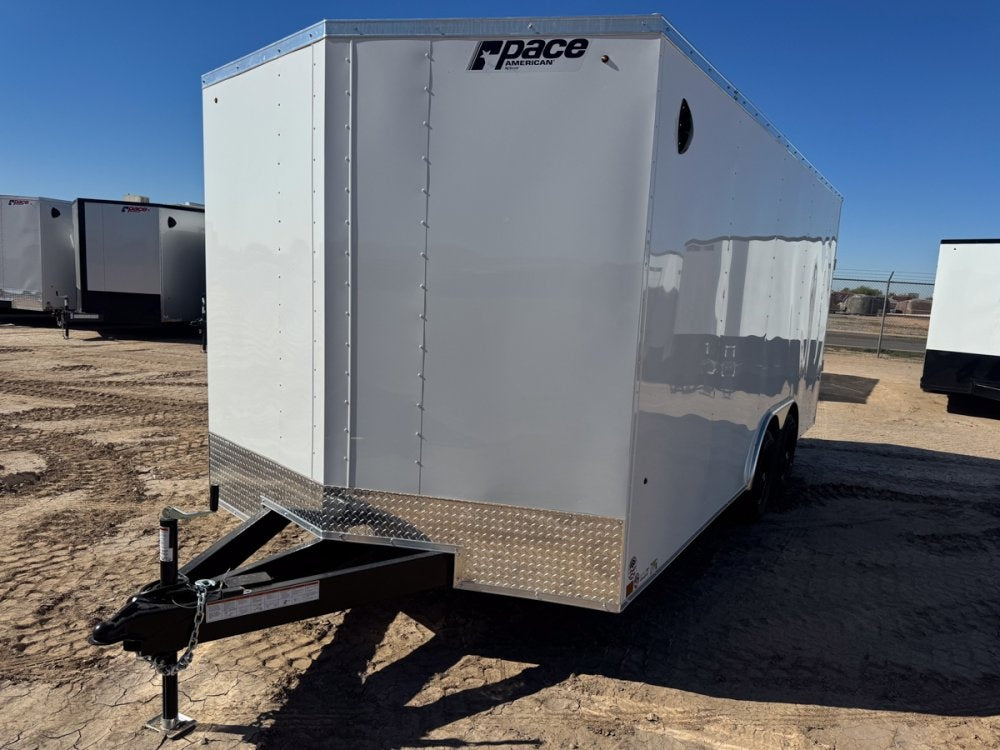 8.5 x 18 Outback DLX Flat Top V Nose Car Hauler - (2) 5200 lbs Axles - Enclosed - Stryker Dealership Group