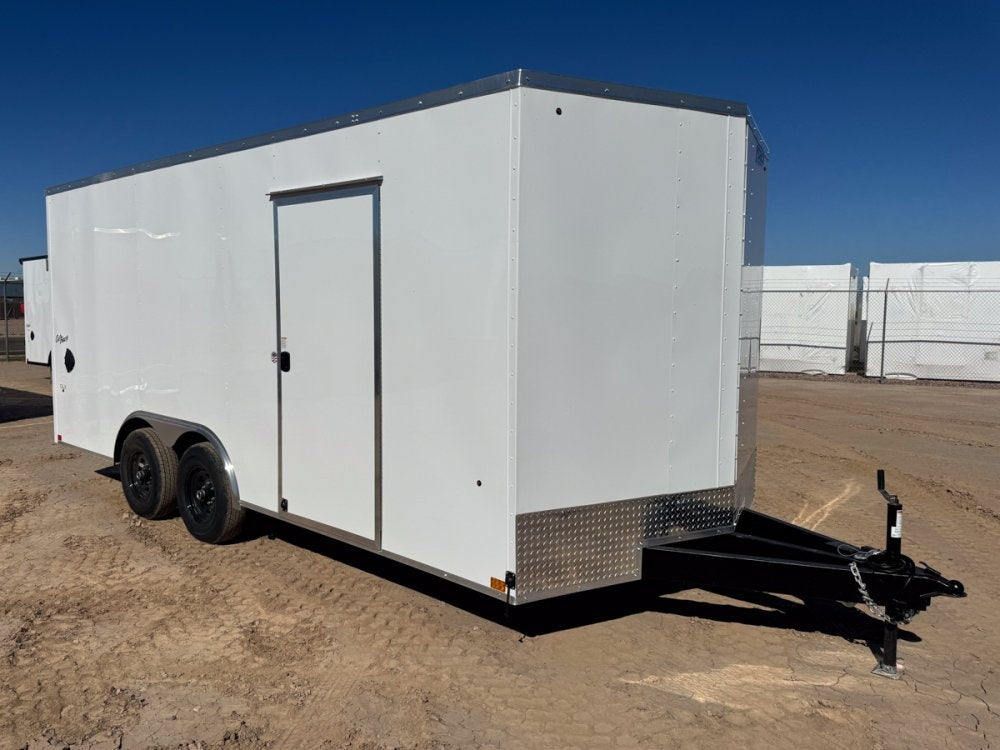 8.5 x 18 Outback DLX Flat Top V Nose Car Hauler - (2) 5200 lbs Axles - Enclosed - Stryker Dealership Group