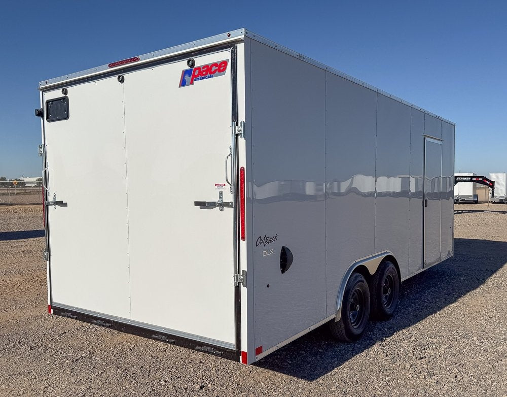 8.5 x 20 Outback DLX Flat Top V Nose Car Hauler 10k (2) - 5200 lbs Axles - Enclosed - Stryker Dealership Group