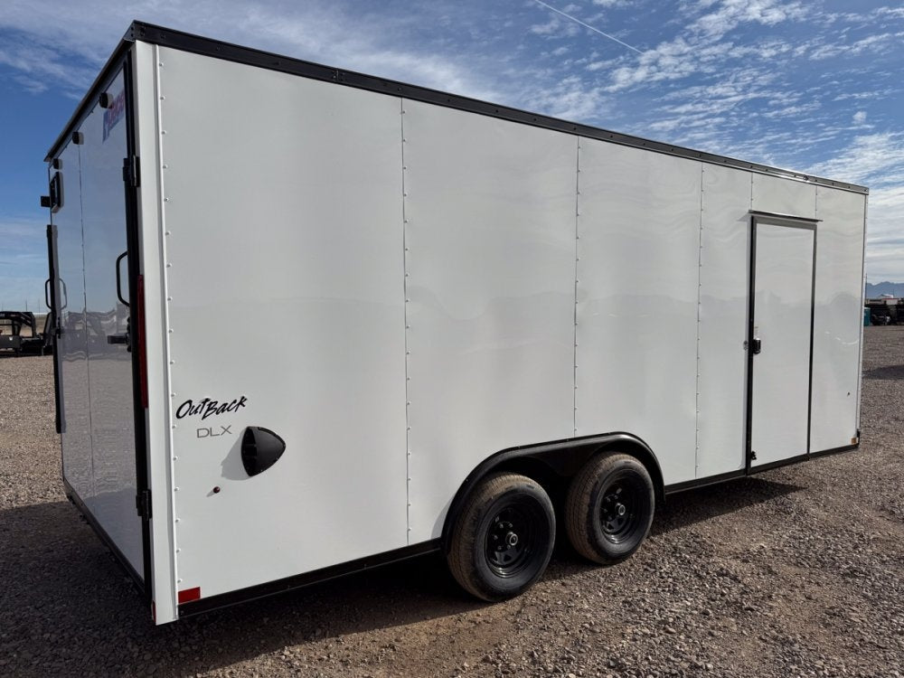 8.5 x 20 Outback DLX Flat Top V Nose Car Hauler (2) - 5200 lbs Axles - Enclosed - Stryker Dealership Group