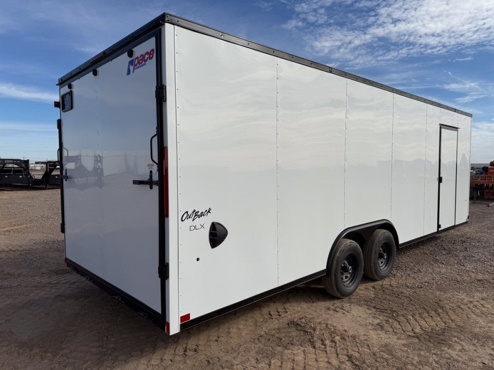 8.5 x 24 Outback DLX Flat Top V Nose Car Hauler (2) - 5200 lbs Axles - Enclosed - Stryker Dealership Group